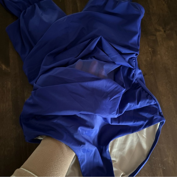 Swimsuits for All Swimsuit 14 Blue Slimming Smoothing Mesh Sexy‎ Resort Beach - Picture 7 of 8